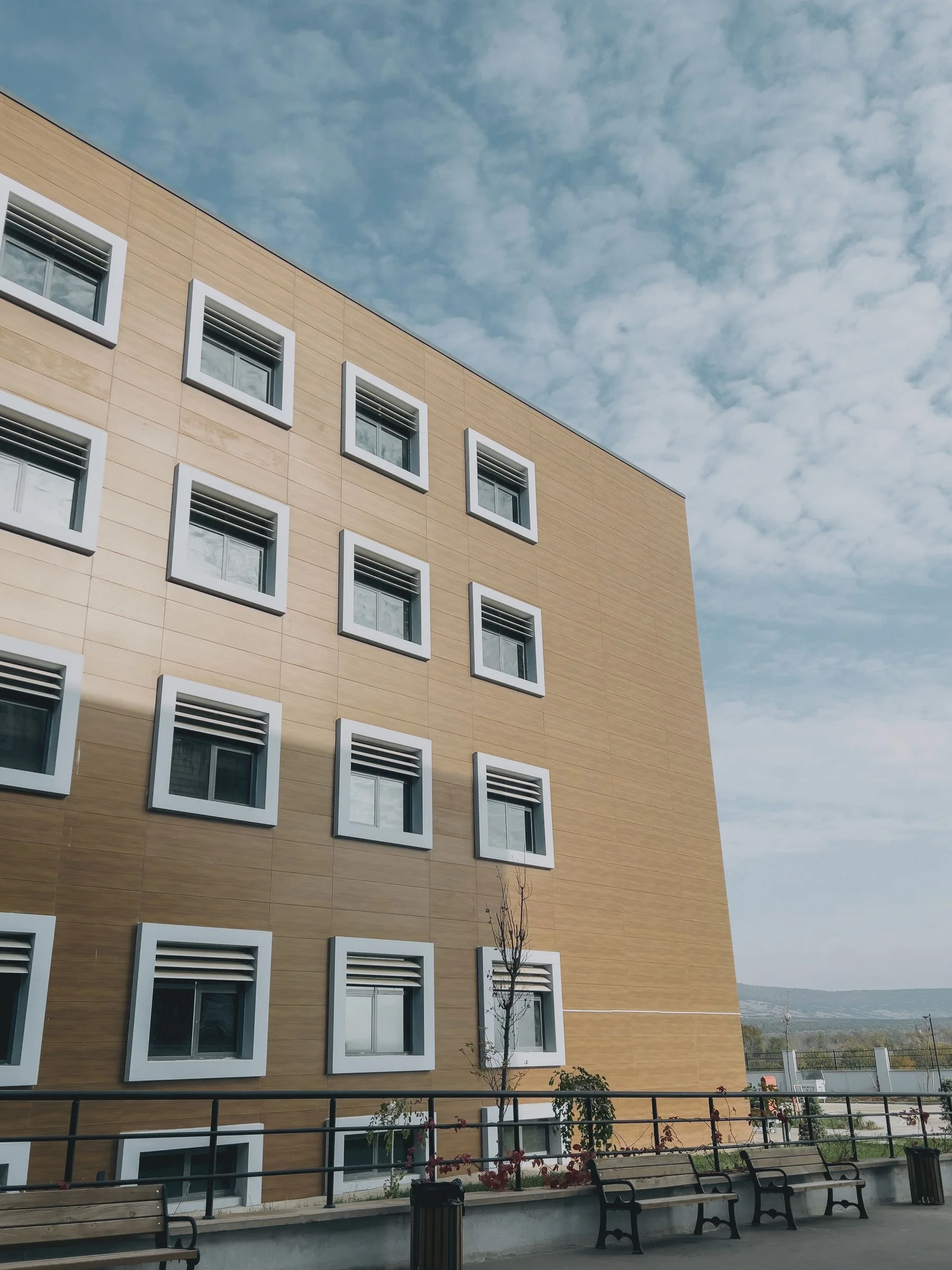 Modern suburban office building