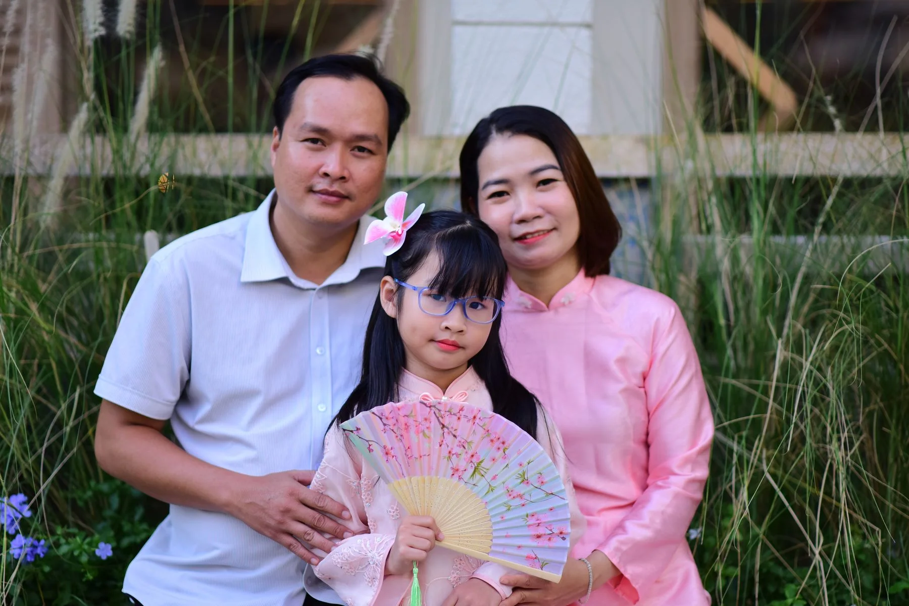 Family smiling together